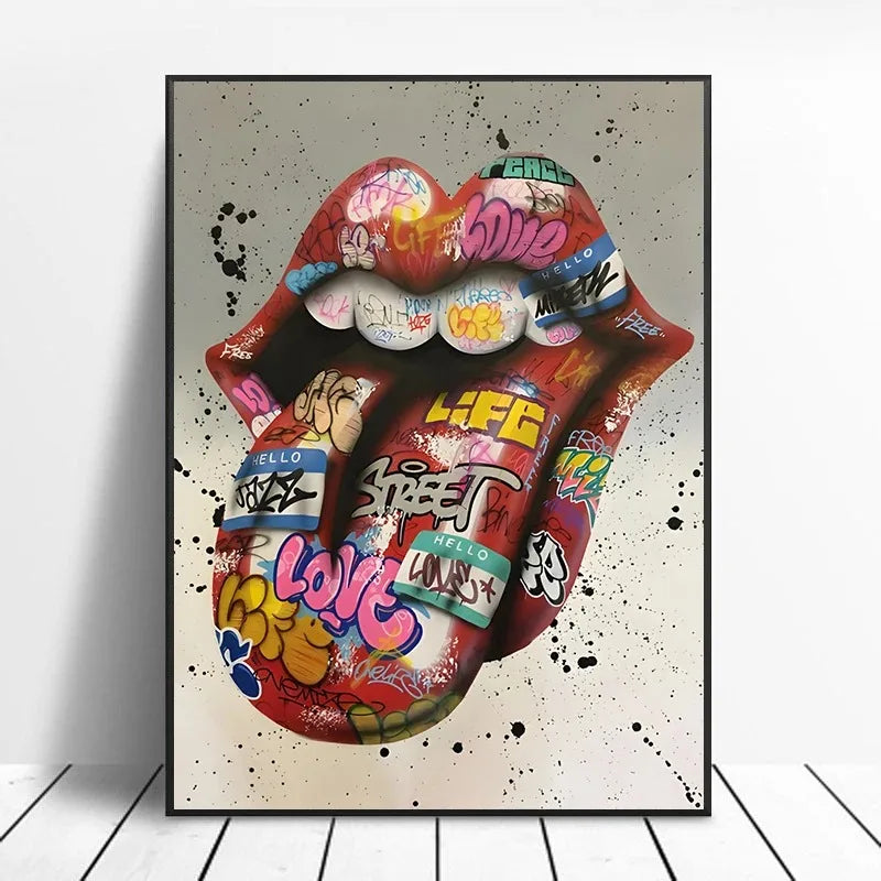 Street Graffiti Gestures Canvas Wall Art