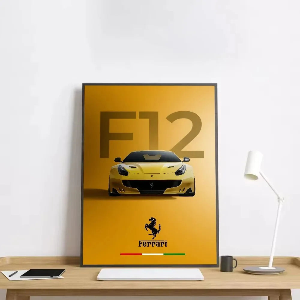 Classic red Italian sports car canvas wall art