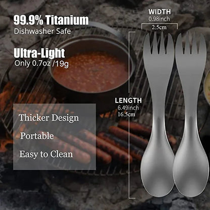 Ultra-Light Titanium 2-in-1 Spork Set