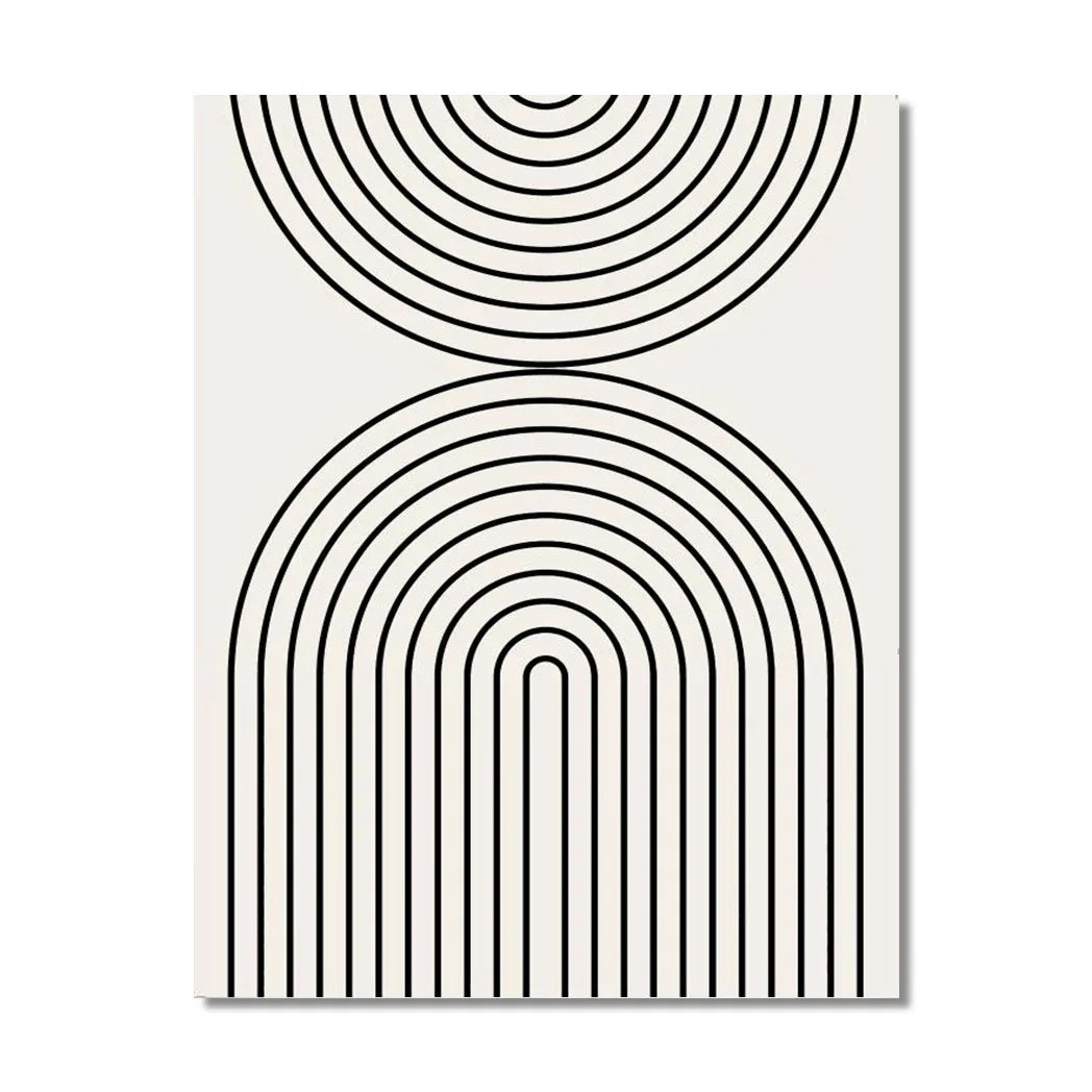 Bohemian Beige & Black Abstract Canvas Print