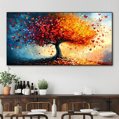 Abstract Colourful Tree Canvas