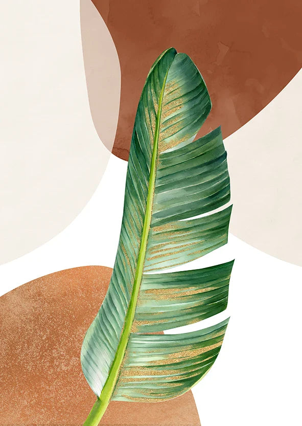 Boho Green Palm Leaves Canvas Print