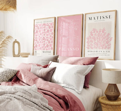 Pink Matisse "Picasso" Wall Art - Set Of 3