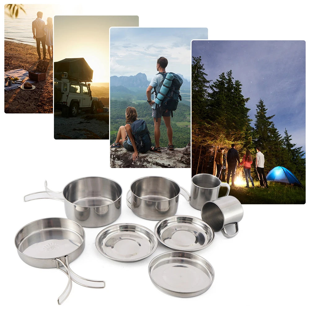 Portable Travel Cookware Kit - 8 Pack