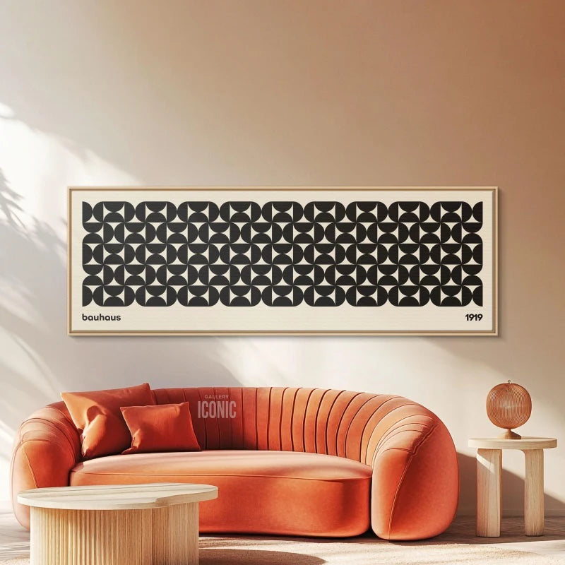 wide horizontal bauhaus mid-century panoramic canvas