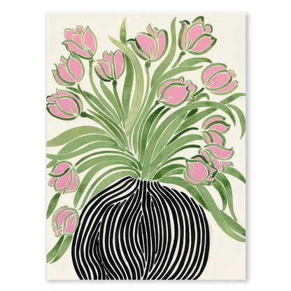 Abstract Tulips & Violets Canvas