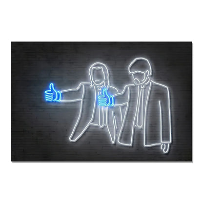 Neon Effect Iconic Canvas