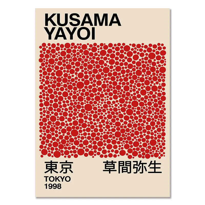 kusama inspired abstract dots nordic gallery canvas
