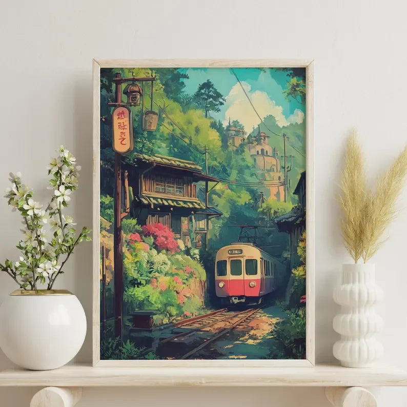 Anime Japanese Train Journey Canvas Print