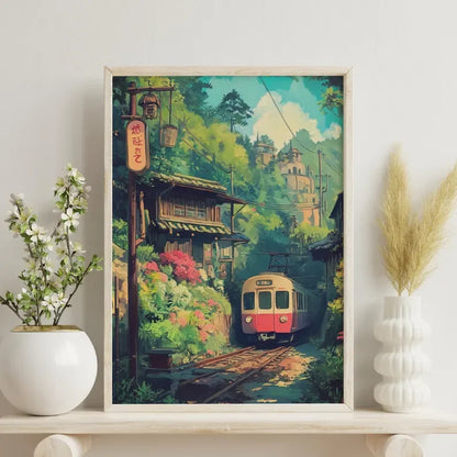 Anime Japanese Train Journey Canvas Print
