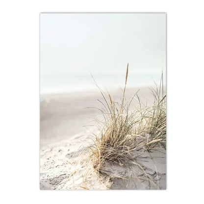 coastal beach with reef and gentle sea waves Nordic canvas wall art