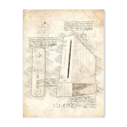 Vintage Sketch Gaming Blueprint Prints Collection