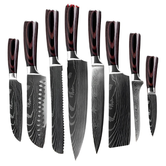 Japanese Damascus Steel Kitchen Knife Set