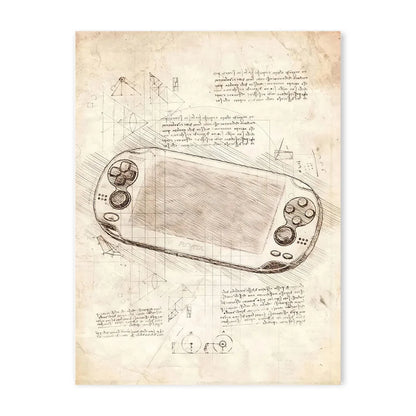 Vintage Sketch Gaming Blueprint Prints Collection