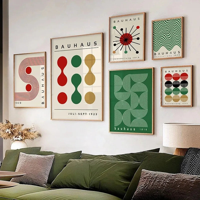 Modern Bauhaus Geometric Canvas