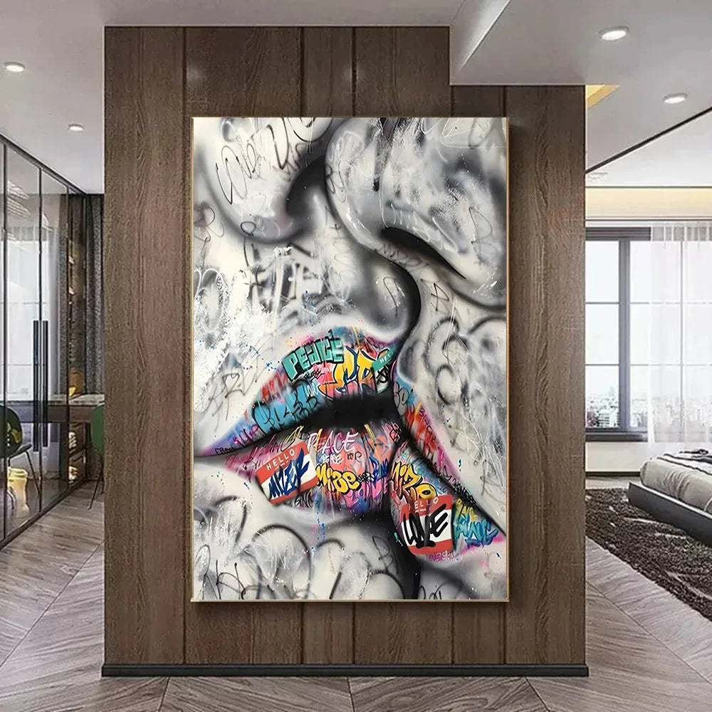 Street Graffiti Gestures Canvas Wall Art