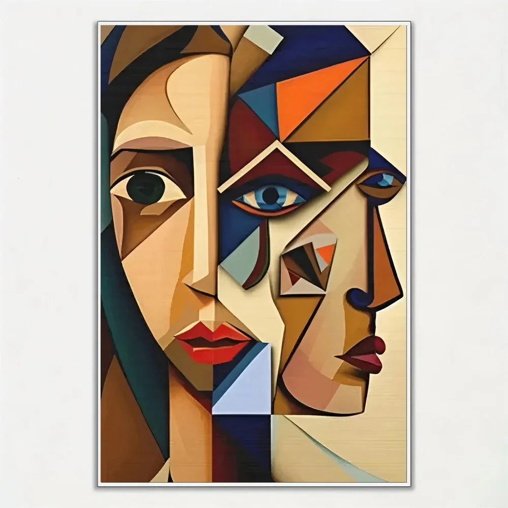 Cubist Rope Stile Cubist Figures Canvas | Modern Abstract Wall Art – Home Enterprise