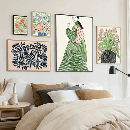 Abstract Tulips & Violets Canvas