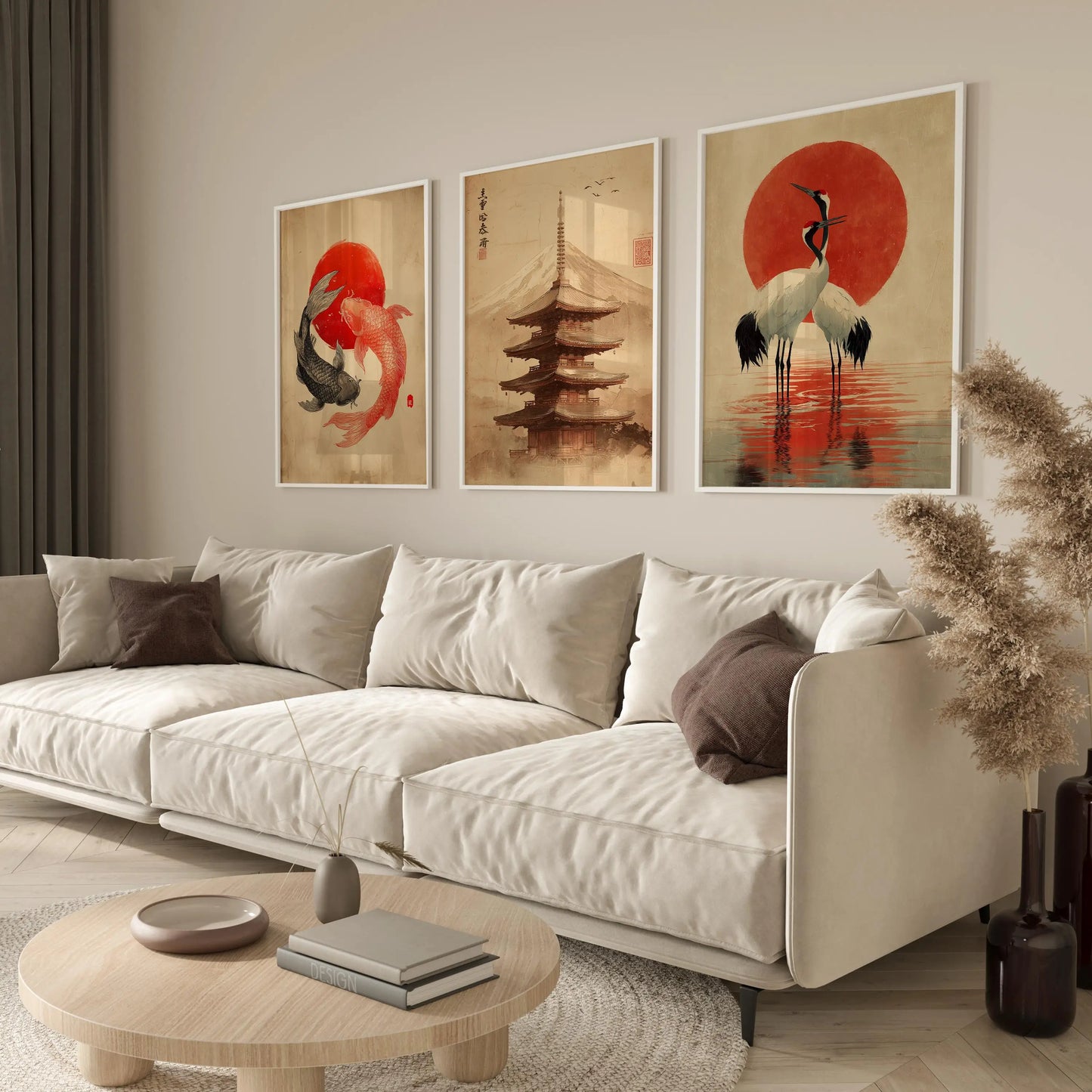 Japanese Zen Harmony Canvas Print - Set Of 3