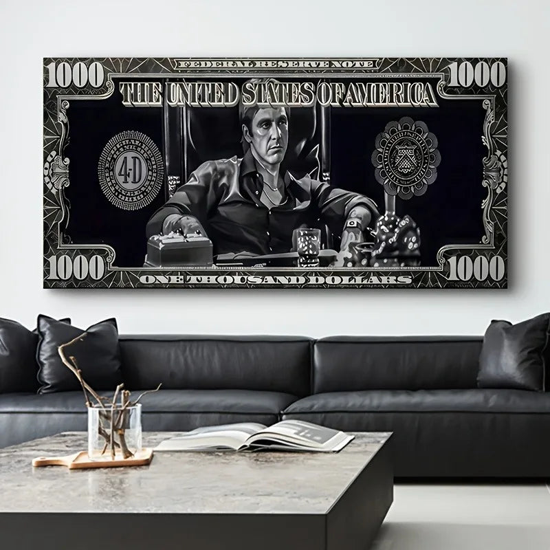 scarface tony montana money poster cinematic canvas