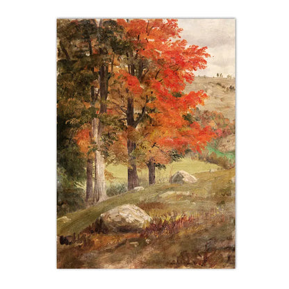 hello fall pumpkin and autumn leaves seasonal canvas