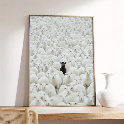 black sheep art deco retro frameless canvas wall art