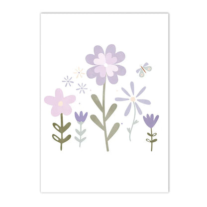 purple floral butterfly nursery canvas with custom baby name