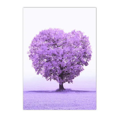 lavender dreamscape canvas with tree blossoms flower girl door bike and car