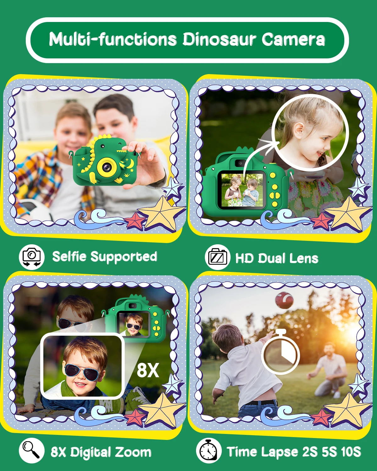 Kids Dinosaur Shaped Digital Camera