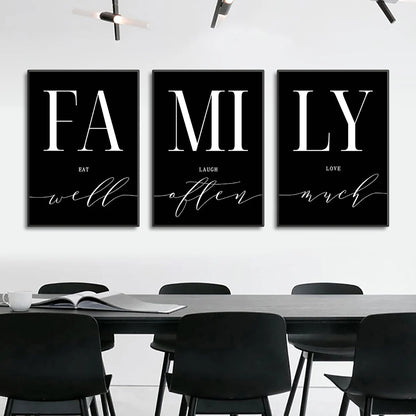 "Family" Quote Wall Art - Set Of 3