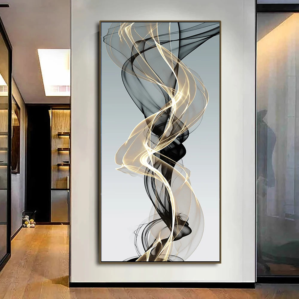 Abstract Nordic Gold Geometry Canvas