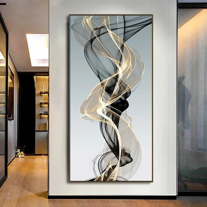 Abstract Nordic Gold Geometry Canvas