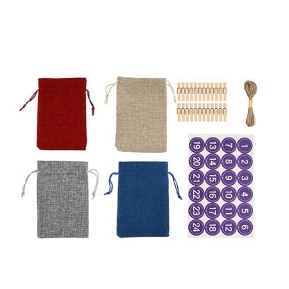 24-Piece Christmas Burlap Gift Bag Set