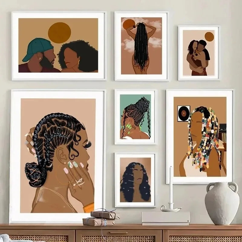 Cultural Hair Representation Art Canvas