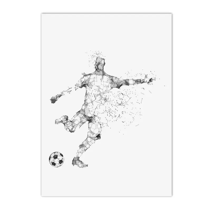 minimal abstract football themed canvas for teens
