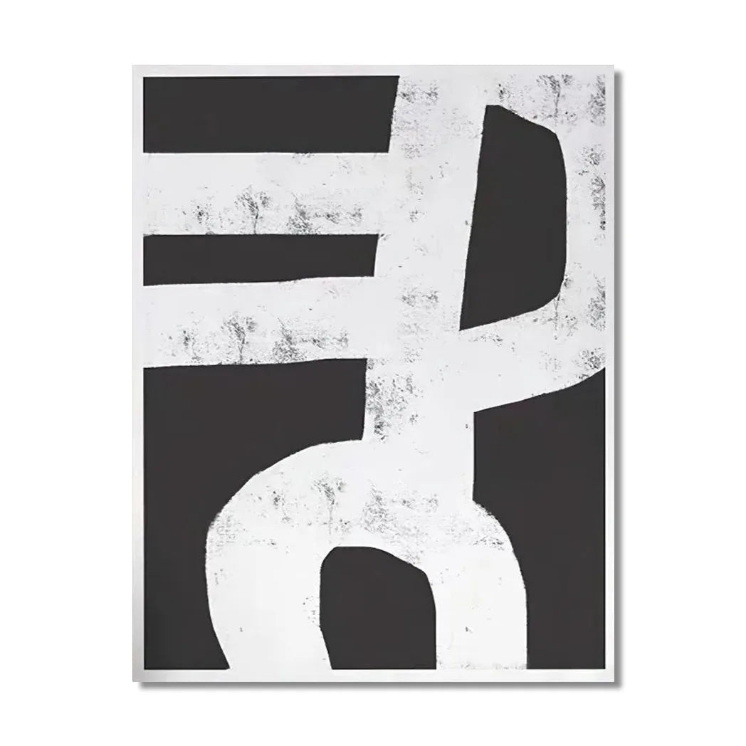 Bohemian Beige & Black Abstract Canvas Print