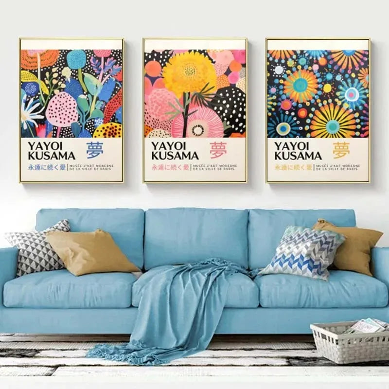 Yayoi Kusama Dream Flowers Canvas