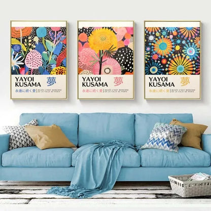 Yayoi Kusama Dream Flowers Canvas