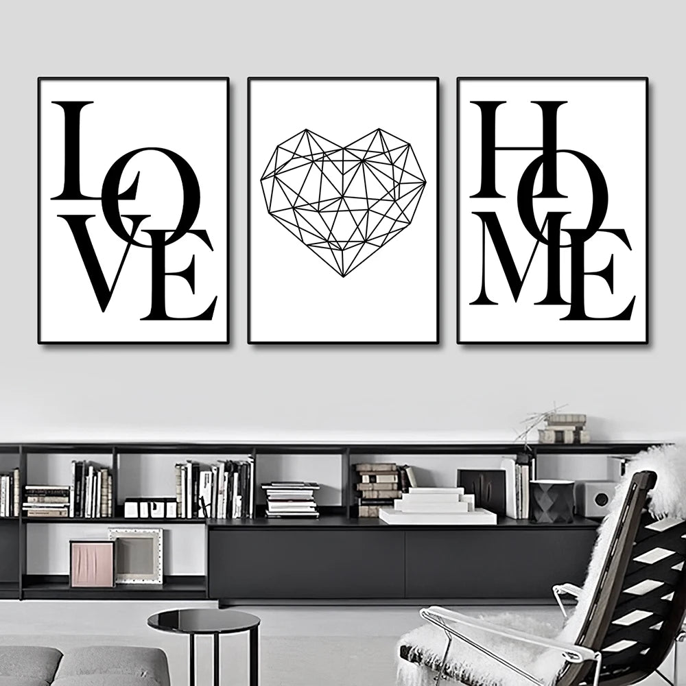 Love & Home Canvas Print - Set Of 3