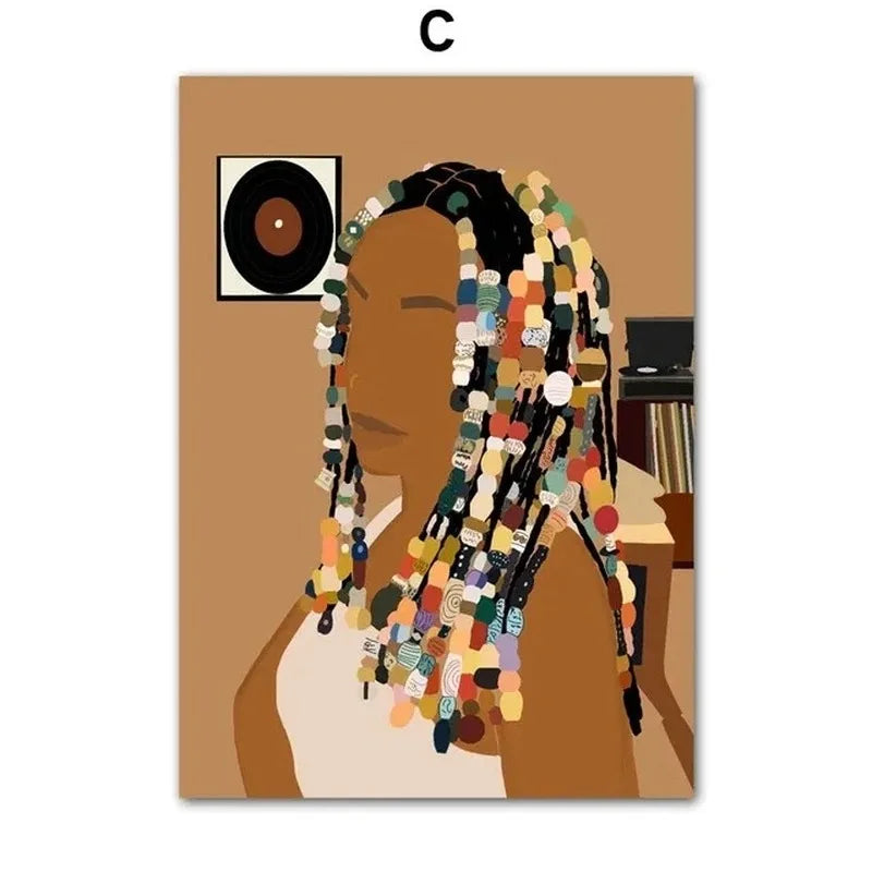 Cultural Hair Representation Art Canvas