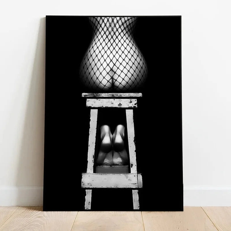tasteful black and white nude figure canvas wall art