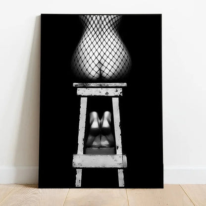 tasteful black and white nude figure canvas wall art