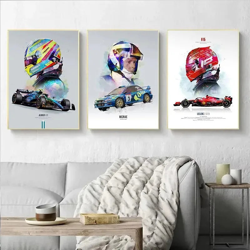 Colorful Racer Car Canvas