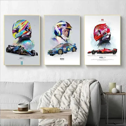 Colorful Racer Car Canvas