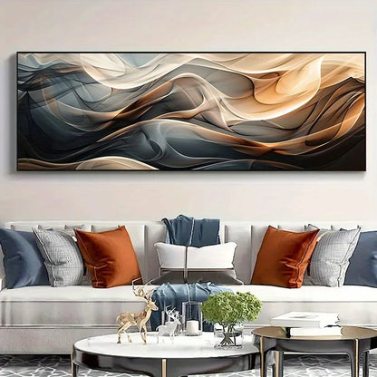 modern abstract wave frameless minimal canvas