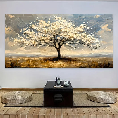 extra large tree of life with geometric abstract canvas print