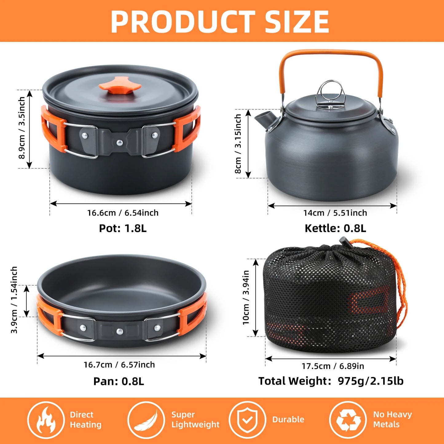 Portable Cookware - Set Of 16
