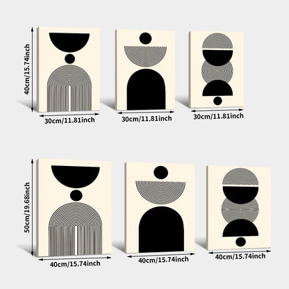 Scandinavian Abstract Geometric Canvas - Set Of 3