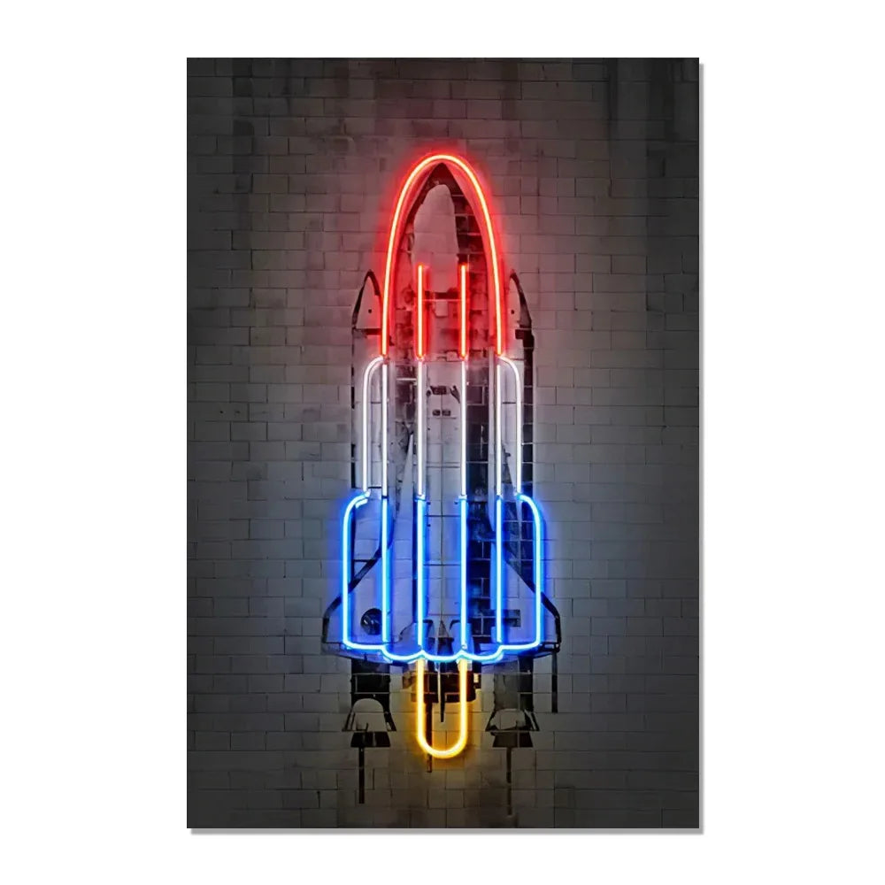 Neon Effect Iconic Canvas