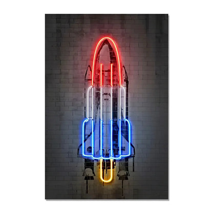 Neon Effect Iconic Canvas